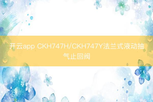 开云app CKH747H/CKH747Y法兰式液动抽气止回阀