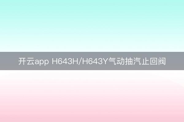 开云app H643H/H643Y气动抽汽止回阀