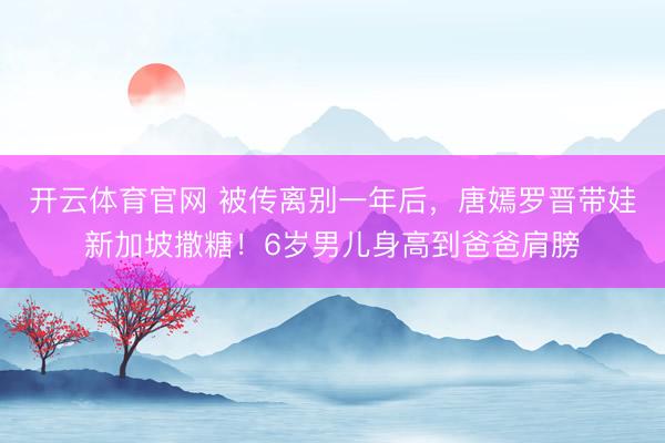 开云体育官网 被传离别一年后,唐嫣罗晋带娃新加坡撒糖!6岁男儿身高到爸爸肩膀