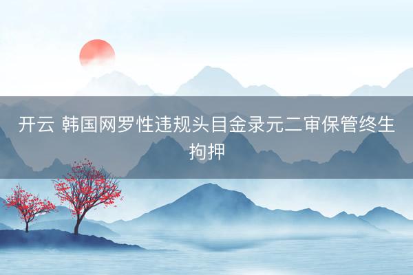 开云 韩国网罗性违规头目金录元二审保管终生拘押