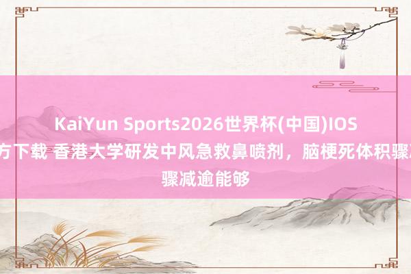 KaiYun Sports2026世界杯(中国)IOS/安卓官方下载 香港大学研发中风急救鼻喷剂，脑梗死体积骤减逾能够