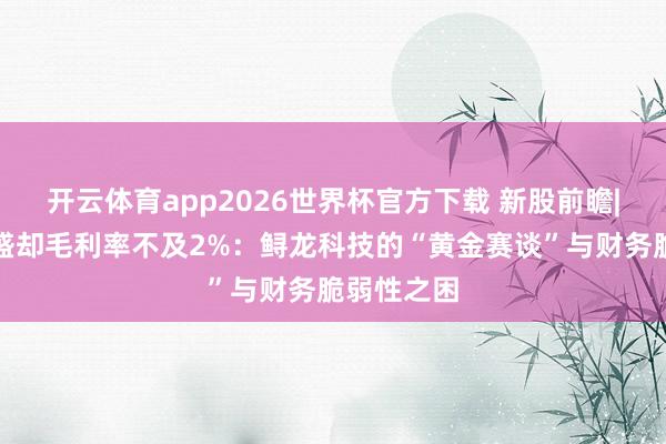 开云体育app2026世界杯官方下载 新股前瞻|现款流强盛却毛利率不及2%：鲟龙科技的“黄金赛谈”与财务脆弱性之困