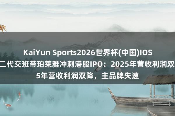 KaiYun Sports2026世界杯(中国)IOS/安卓官方下载 二代交班带珀莱雅冲刺港股IPO：2025年营收利润双降，主品牌失速