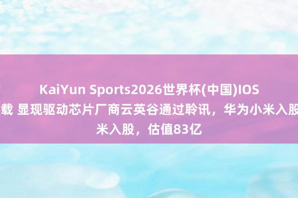 KaiYun Sports2026世界杯(中国)IOS/安卓官方下载 显现驱动芯片厂商云英谷通过聆讯，华为小米入股，估值83亿