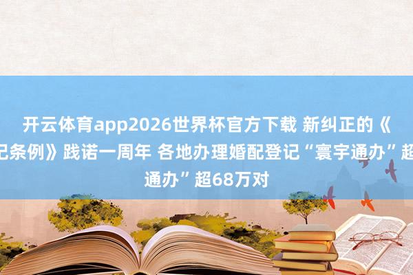 开云体育app2026世界杯官方下载 新纠正的《婚配登记条例》践诺一周年 各地办理婚配登记“寰宇通办”超68万对