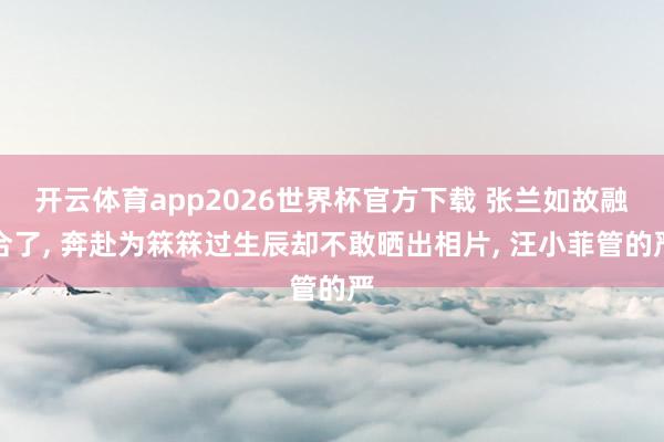 开云体育app2026世界杯官方下载 张兰如故融合了, 奔赴为箖箖过生辰却不敢晒出相片, 汪小菲管的严