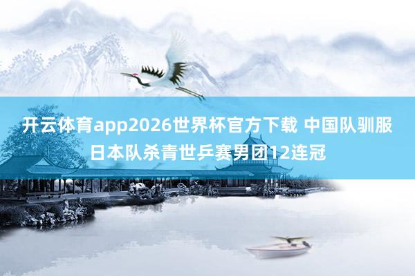 开云体育app2026世界杯官方下载 中国队驯服日本队杀青世乒赛男团12连冠