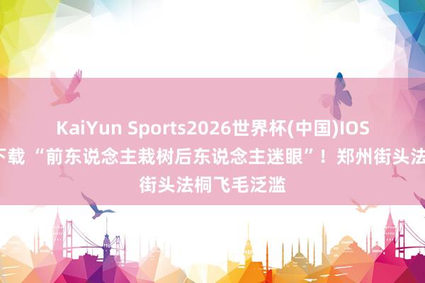 KaiYun Sports2026世界杯(中国)IOS/安卓官方下载 “前东说念主栽树后东说念主迷眼”！郑州街头法桐飞毛泛滥