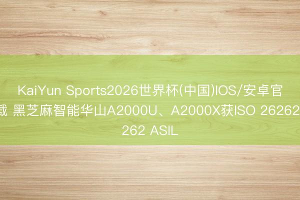 KaiYun Sports2026世界杯(中国)IOS/安卓官方下载 黑芝麻智能华山A2000U、A2000X获ISO 26262 ASIL