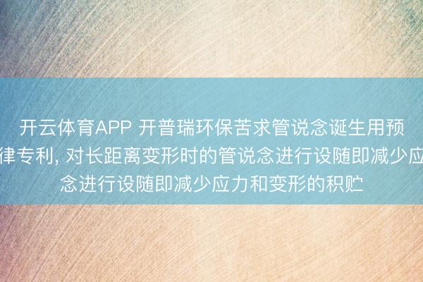 开云体育APP 开普瑞环保苦求管说念诞生用预处置安装过甚规律专利, 对长距离变形时的管说念进行设随即减少应力和变形的积贮