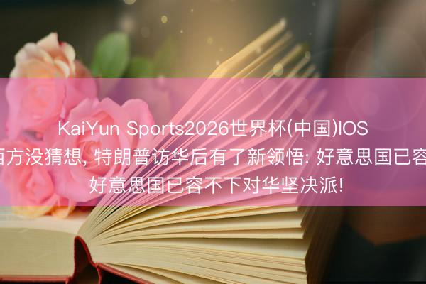 KaiYun Sports2026世界杯(中国)IOS/安卓官方下载 西方没猜想， 特朗普访华后有了新领悟: 好意思国已容不下对华坚决派!