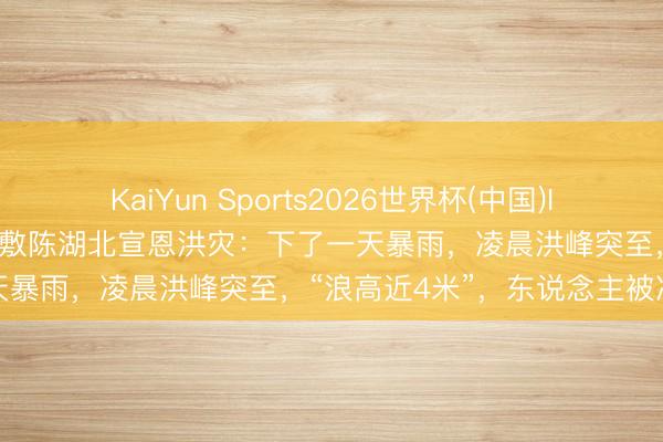KaiYun Sports2026世界杯(中国)IOS/安卓官方下载 多名村民敷陈湖北宣恩洪灾：下了一天暴雨，凌晨洪峰突至，“浪高近4米”，东说念主被冲走