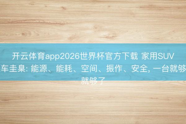 开云体育app2026世界杯官方下载 家用SUV选车圭臬: 能源、能耗、空间、振作、安全， 一台就够了