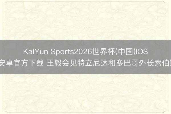 KaiYun Sports2026世界杯(中国)IOS/安卓官方下载 王毅会见特立尼达和多巴哥外长索伯斯