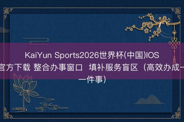 KaiYun Sports2026世界杯(中国)IOS/安卓官方下载 整合办事窗口  填补服务盲区（高效办成一件事）