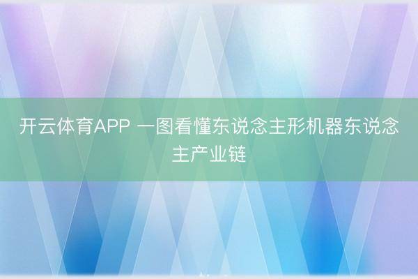 开云体育APP 一图看懂东说念主形机器东说念主产业链