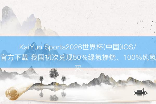 KaiYun Sports2026世界杯(中国)IOS/安卓官方下载 我国初次兑现50%绿氢掺烧、100%纯氢毁灭